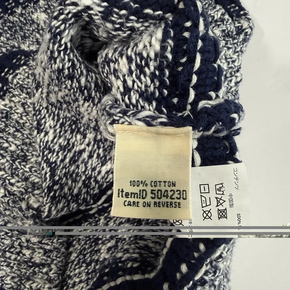 LL Bean‎ Blue Striped Cotton Ragg Crew Neck Pullover Sweater XL PETITE